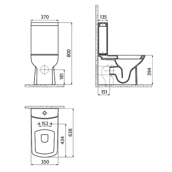 Creavit Lara Beyaz Kanallı Duvara Sıfır Klozet Takım LR360, Creavit Lara Yavaş Kapak - 5