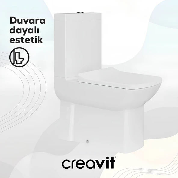 Creavit Lara Beyaz Kanallı Duvara Sıfır Klozet Takım LR360, Creavit Lara Yavaş Kapak - 6