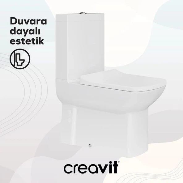 Creavit LR360 Duvara Sıfır Kanallı Klozet, Creavit Yavaş Kapak - 2