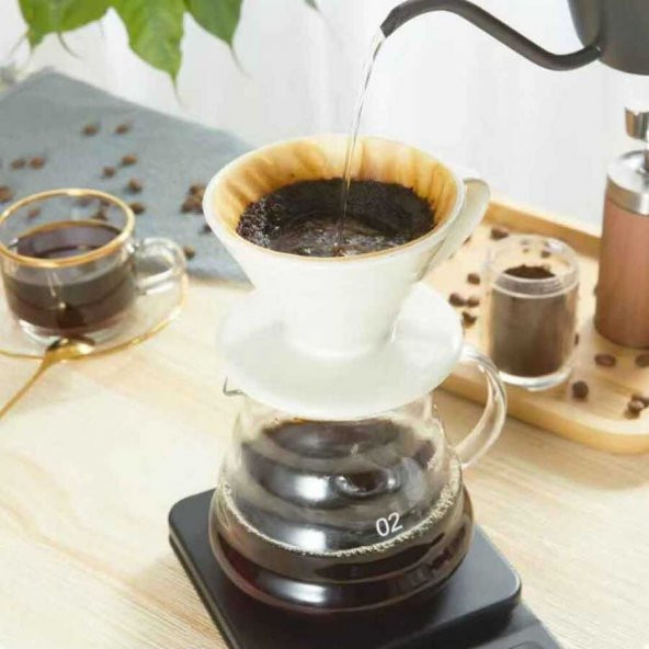 EPİNOX COFFEE TOOLS SERAMİK DEMLEME-BEYAZ (FSB-2) - 2