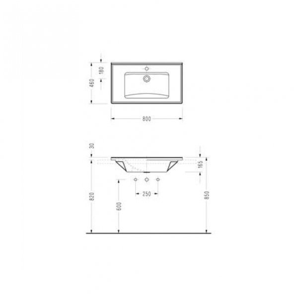 Serel Star 80 Cm Tezgah Etajerli Lavabo - 2
