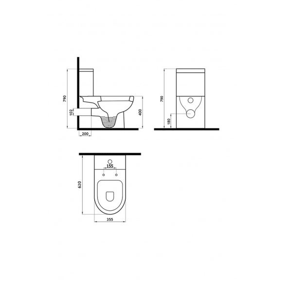 Newarc Modern Kanallı Duvara Sıfır Klozet Takım - 5