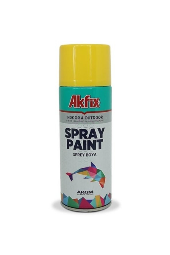 Akfix Akrilik Sprey Boya Parlak Sarı 400 ml