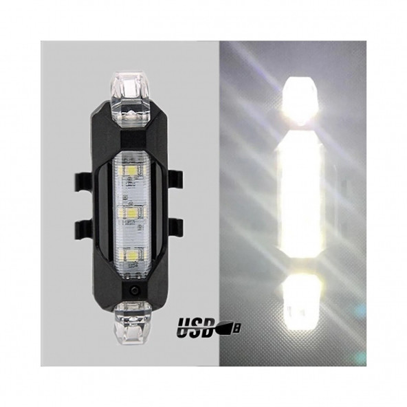 Şarjlı 4 Modlu Bisiklet Arka Stop Lambası Ikaz Uyarı Işığı C07 - 2