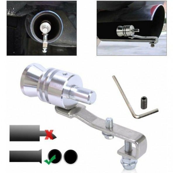 Aparatlı Islık Sesli Orta Egzoz Ucu Turbo Sesi E76 - 4