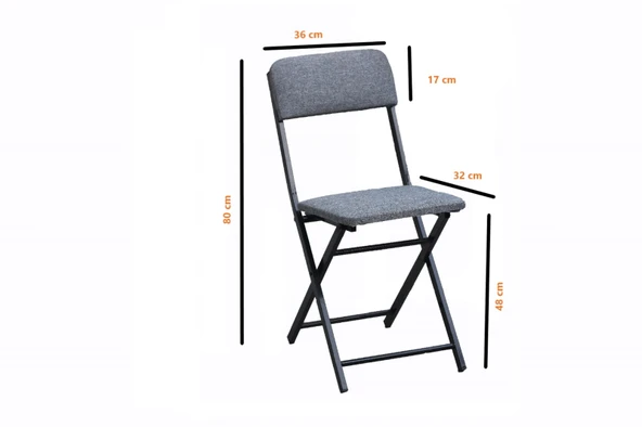 Katlanabilir Bistro Metal İskeletli Sandalye 2 Adet - 5