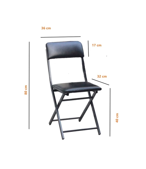 Katlanabilir Bistro Metal İskeletli Sandalye 2 Adet - 4
