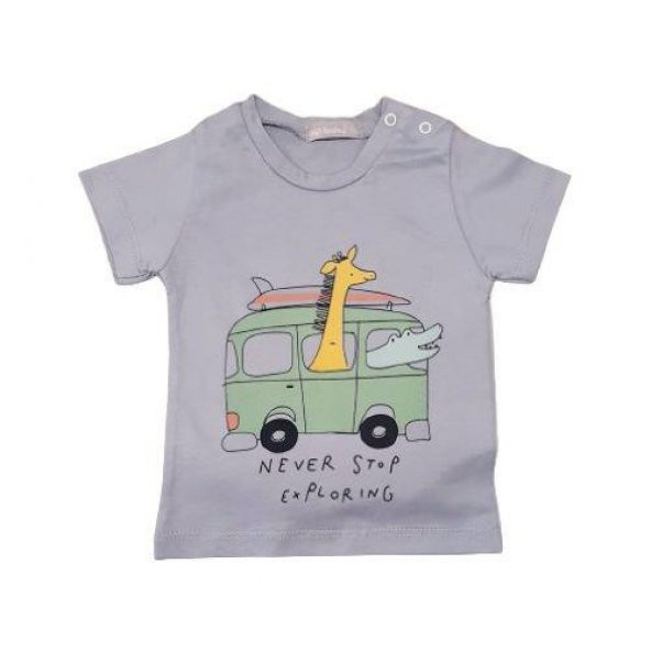 Zürafalı Erkek Bebek Şortlu Takım - 3