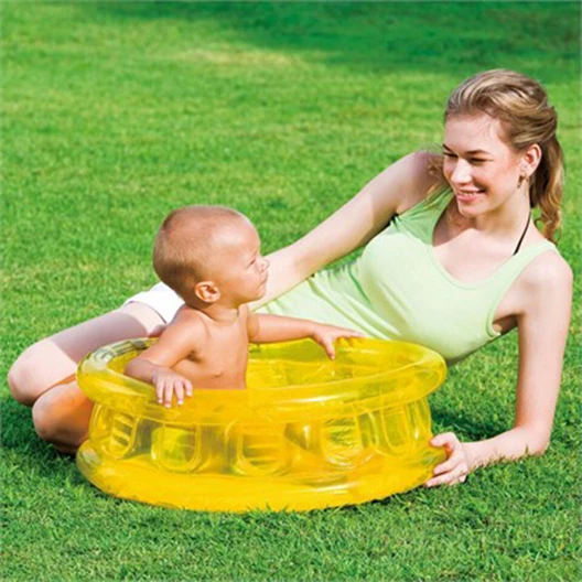 Şişme Bebek Havuzu Şeffaf Sarı 64 cm x 25 cm  51112 - 4