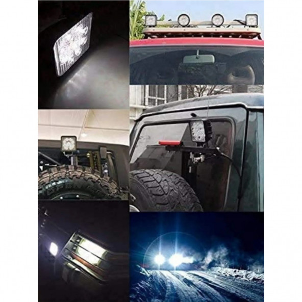 26W Kare 9 Ledli Sis Farı Off Road Çalışma Tekne Lambası EE114 FOKE-2 - 3