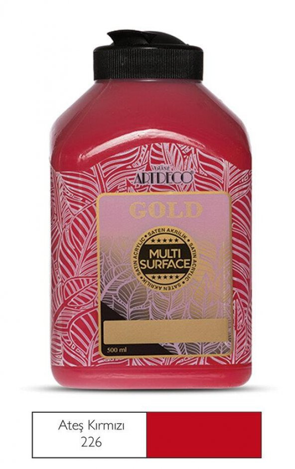 Artdeco Gold Multi Surface Akrilik Boya 500ml 226 Ateş Kırmızı