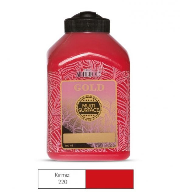 Artdeco Gold Multi Surface Akrilik Boya 500ml 222 Mercan Kırmızı ürün görseli 1