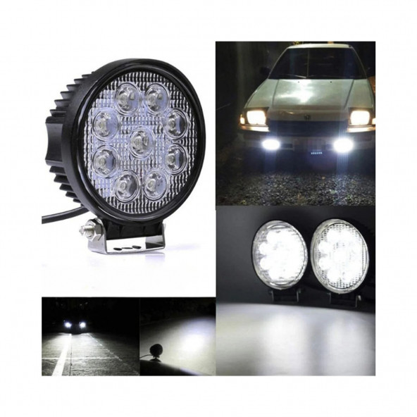 6W Yuvarlak 9 Ledli Sis Farı Off Road Çalışma Tekne Lambası EE116 FOKE-4 - 3