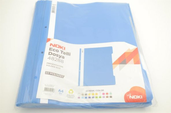 NOKİ ECO TELLİ DOSYA 50 ADET A4 MAVİ - 2