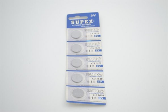 Supex CR1620 3V Lityum Düğme Pil 5 Adet