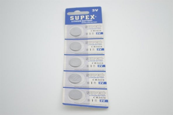 Supex CR1616 3V Lityum Düğme Pil 5 Adet - 2