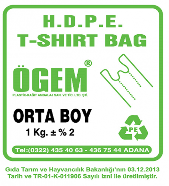 ÖGEM PLASTİK ORTA BOY 1 KG ATLET POŞET