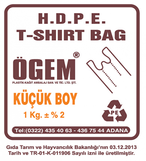 ÖGEM PLASTİK KÜÇÜK BOY 750 Gram ATLET POŞET - 2