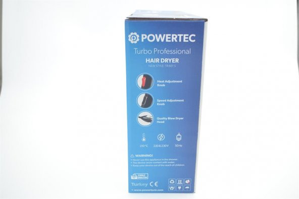 Powertec TR-601 S 2500 W Profesyonel Fön Makinesi Saç Kurutma - 2