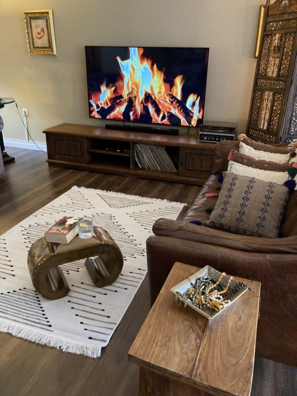 Homiano Yıkanabilir Çift Taraflı Dokuma Kilim Bahar 15 Siyah 80x300 - 3