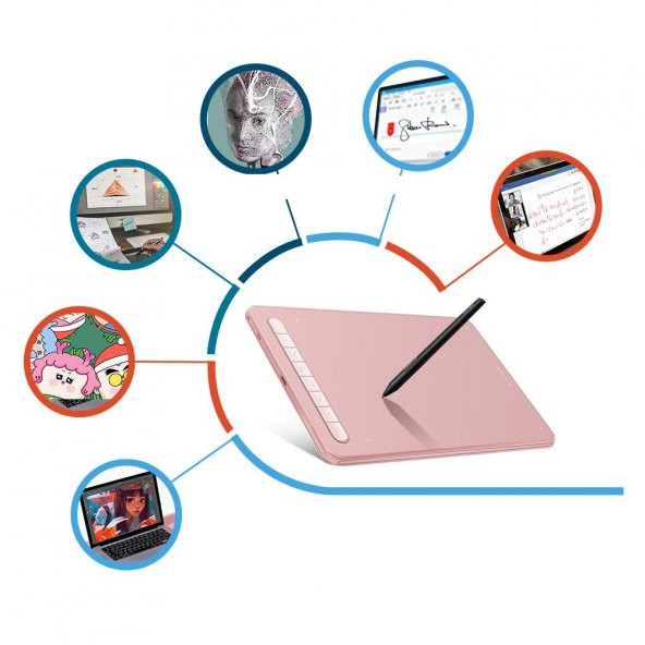 XP-Pen Deco M Grafik Tablet Pembe - Resim 2