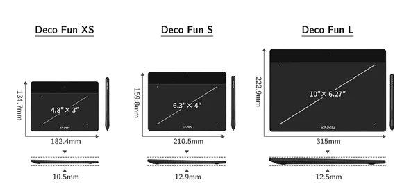 XP-Pen Deco Fun XS Grafik Tablet Mavi - 3