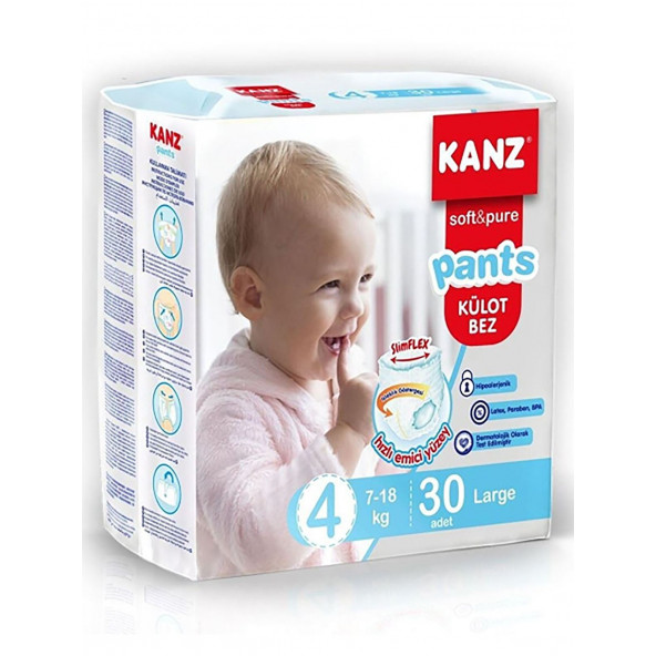 KANZ KÜLOT BEZ 4 7-18 KG 30 ADET