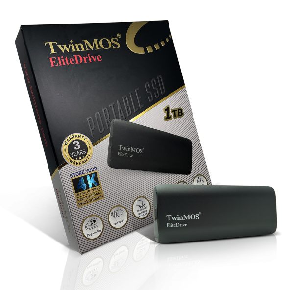 TWINMOS 1TB Taşınabilir External SSD USB 3.2/Type-C (Dark Grey) PSSDGGBMED32