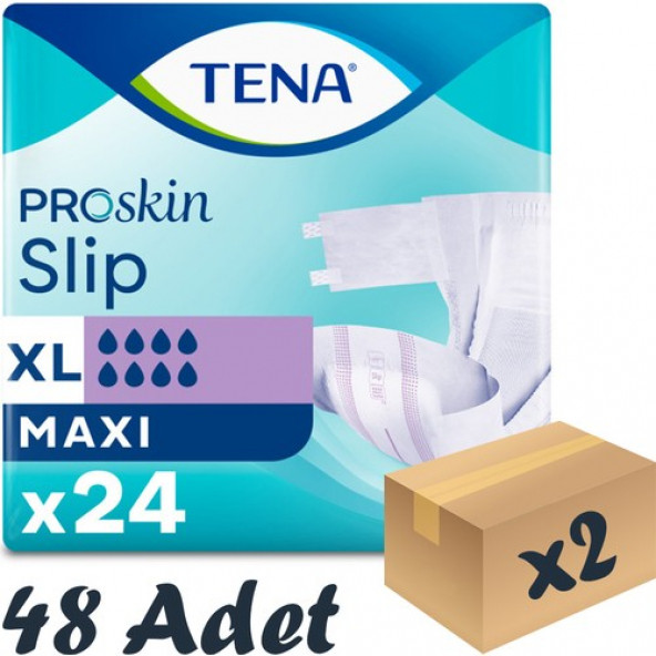 Tena Proskin Slip Maxi 8 damla Ekstra Büyük Boy Xlarge Belbantlı Hasta Bezi 24lü 2 paket / 48 adet