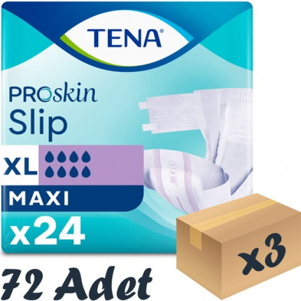 Tena Proskin Slip Maxi 8 damla Ekstra Büyük Boy Xlarge Belbantlı Hasta Bezi 24lü 3 paket / 72 adet