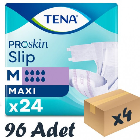 Tena Proskin Slip Maxi 8 damla Orta Boy Medium Belbantlı Hasta Bezi 24lü 4 paket / 96 adet