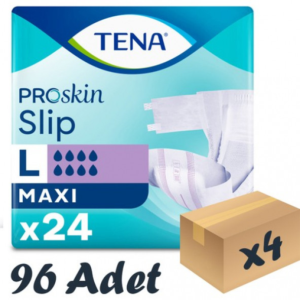 Tena Proskin Slip Maxi 8 damla Büyük Boy Large Belbantlı Hasta Bezi 24lü 4 paket / 96 adet