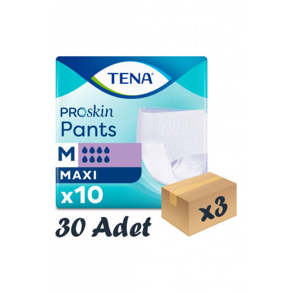 Tena Proskin Pants Maxi 8 damla Emici Külot Orta Boy Medium 10lu 3 paket / 30 adet
