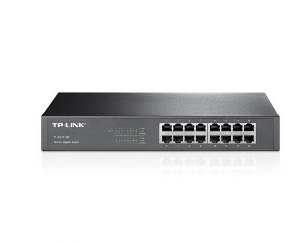 TP-LINK TL-SG1016D 16 Port Gigabit, Desktop/Rackmount Metal Kasa Switch