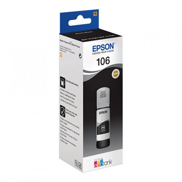 EPSON C13T00R140 Ecotank 106 Siyah/Black Mürekkep Şişe İnkjet Kartuş