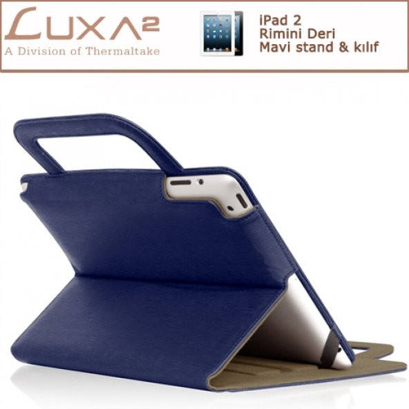 Luxa2 Rimini iPad 2/3 Deri Kılıf/Stand-Mavi LHA0045-A