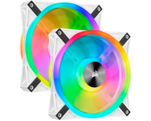 CO-9050106-WW QL Series, WHITE QL140 RGB-CO-9050106-WW-140mm RGB LED Fan, Dual Pack with Lighting Node CORE