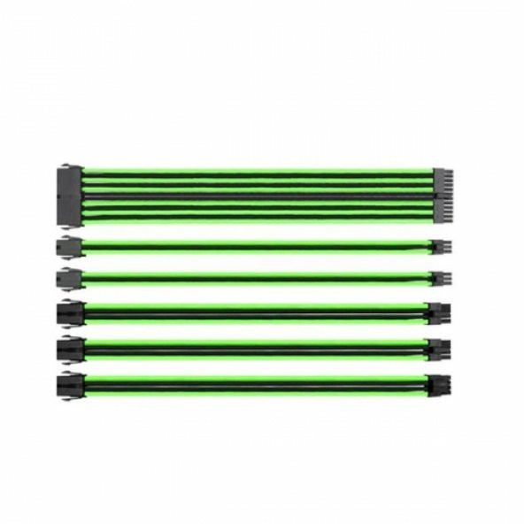TtMod Yeşil/Siyah Power Supply Sleeved Kablo Seti (16 AWG) AC-034-CN1NAN-A1