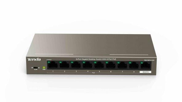 8 Port PoE 9 Port Masaüstü Switch TEG1109P-8-102W ürün görseli 1