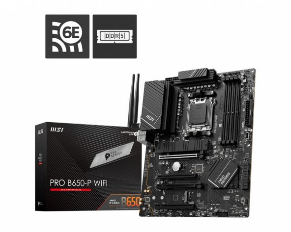 MB PRO B650-P WIFI AM5 DDR5 6400MHZ (OC) HDMI DP M.2 USB3.2 2.5G LAN WIFI 6E ATX
