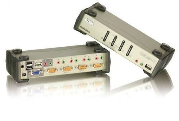 ATEN-CS1734B  4 PORT USB KVM SWITCH 2 PORT USB HUBLU (KABLO DAHİL)