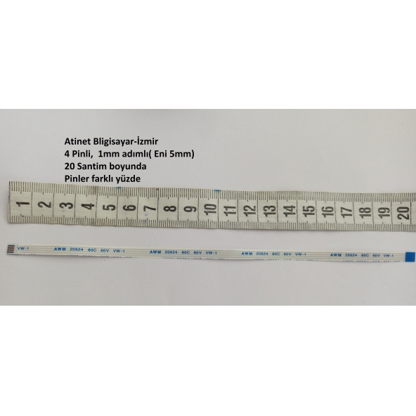 Awm 20624 80c 60v Vw-1 Flex Kablo 4 Pin  20 cm  4-1-20B - Resim 2