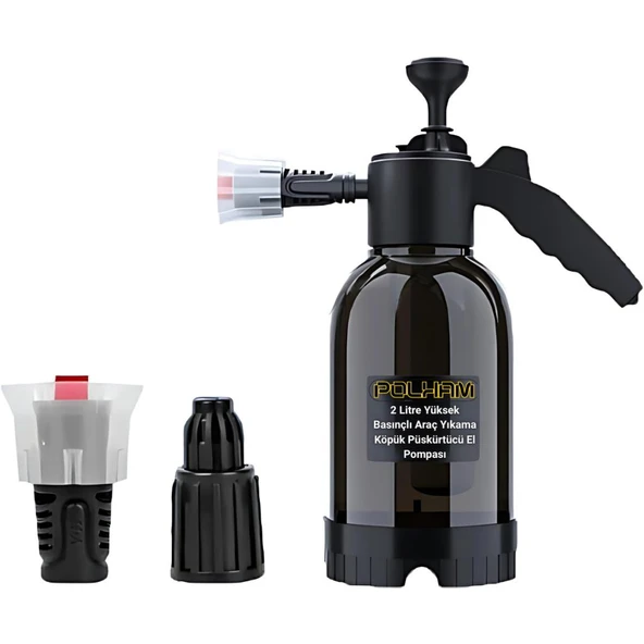 Polham 2 Litre Yüksek Basınçlı Araç Yıkama Köpük Püskürtücü El Pompası, Otomobil, Bahçe, Temizleme Pompası