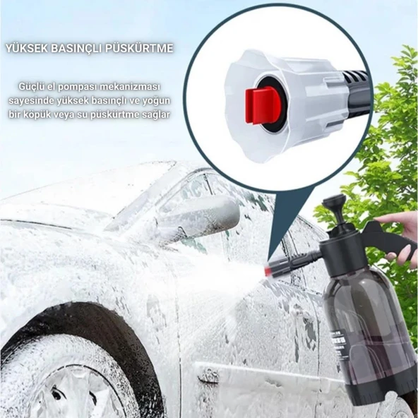 Polham 2 Litre Yüksek Basınçlı Araç Yıkama Köpük Püskürtücü El Pompası, Otomobil, Bahçe, Temizleme Pompası - 2