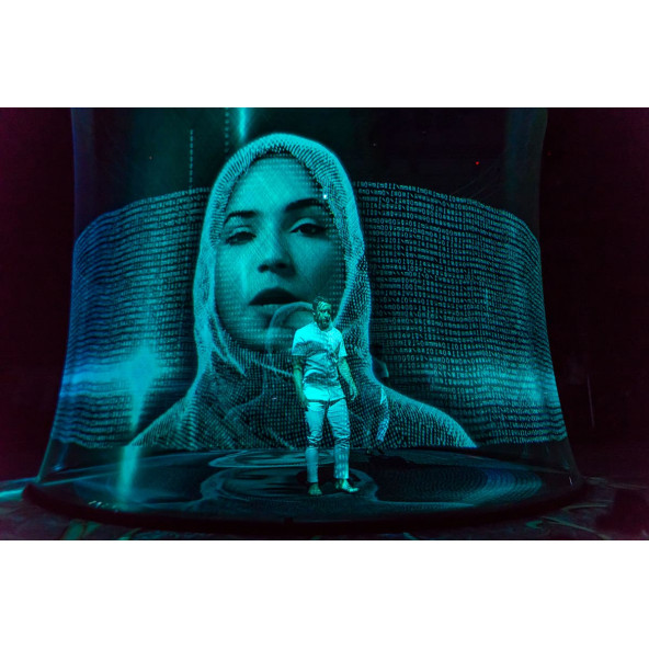 Hologram Örgü ağı Sahne Perdesi Holografik örgü ekran 3x5 Metre(15 metrekare) koyu gri - 3