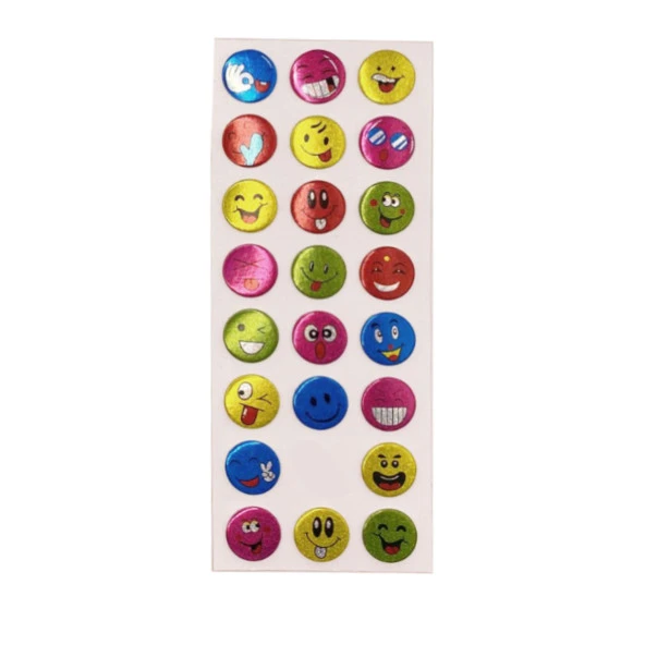 Sticker Kabartmalı Stiker Defter, Planlayıcı Etiket Renkli Emoji (cb356) 16x7 cm
