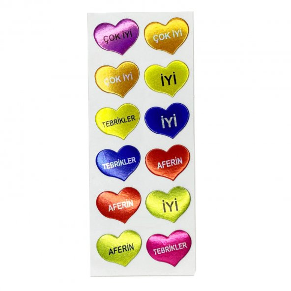 Sticker Kabartmalı Stiker Defter, Planlayıcı Etiket Çok iyi, Tebrikler, Aferin (cb445) 16x7 Cm