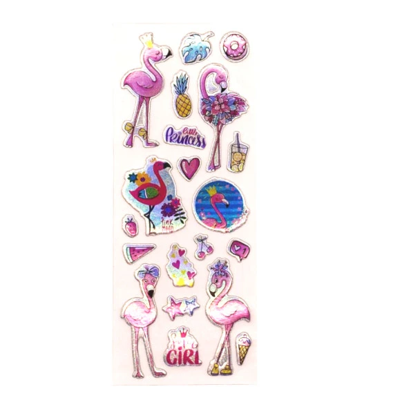 Sticker Kabartmalı Stiker Defter, Planlayıcı Etiket Flamingo (cb451) 16x7 cm ürün görseli 1