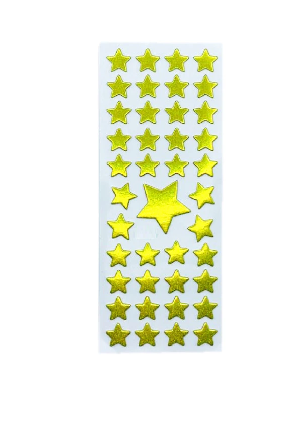 Sticker Kabartmalı Stiker Defter, Planlayıcı Etiket Sarı Yıldız (cb378-424) 16x7 cm