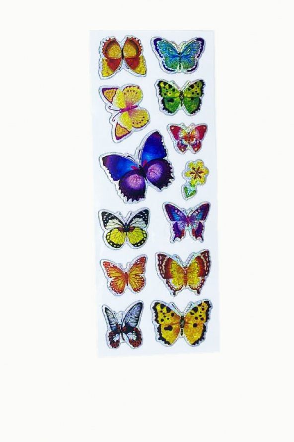 Sticker Kabartmalı Stiker Defter, Planlayıcı Etiket Kelebek (cb395) 16x7 cm